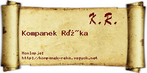 Kompanek Réka névjegykártya